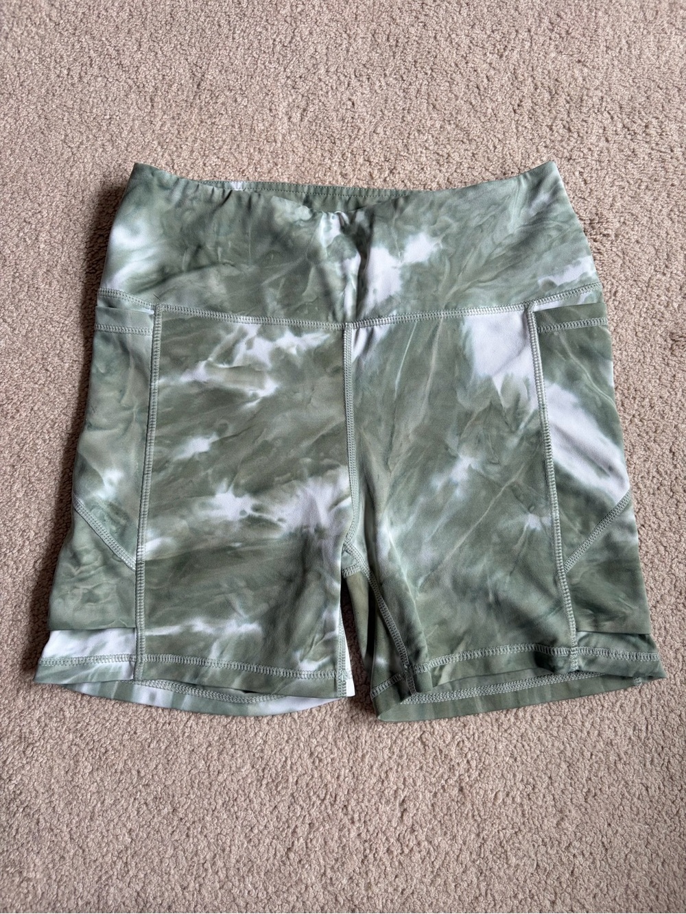 Senita Athletics Sage Tie-Dye Baseline Shorts